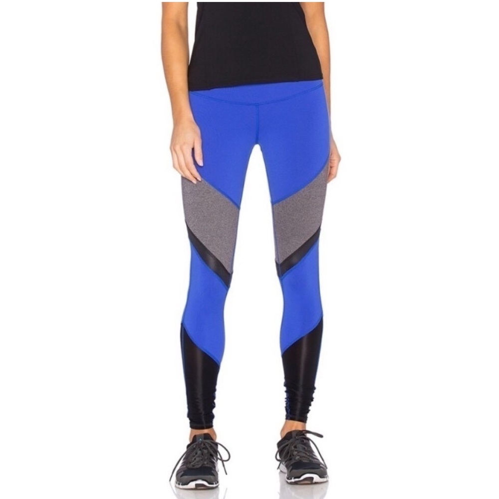 ALO Yoga Electric Blue Mesh Sheila Leggings Medium
